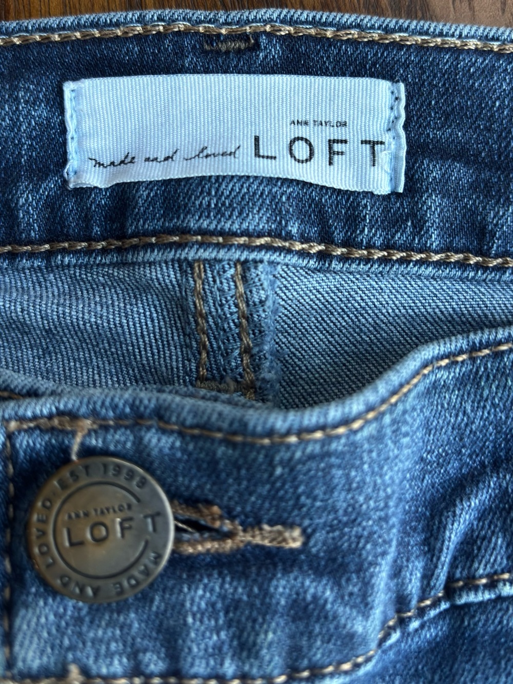 LOFT Ann Taylor Raw Hem Skinny Jeans Dark Wash Blue Women’s size 12